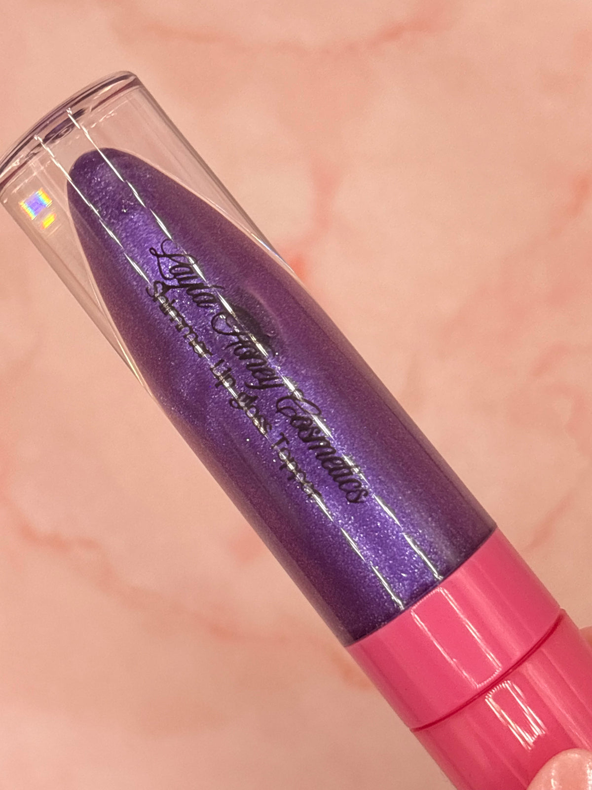 Violet Pop Shimmer Lip Gloss topper