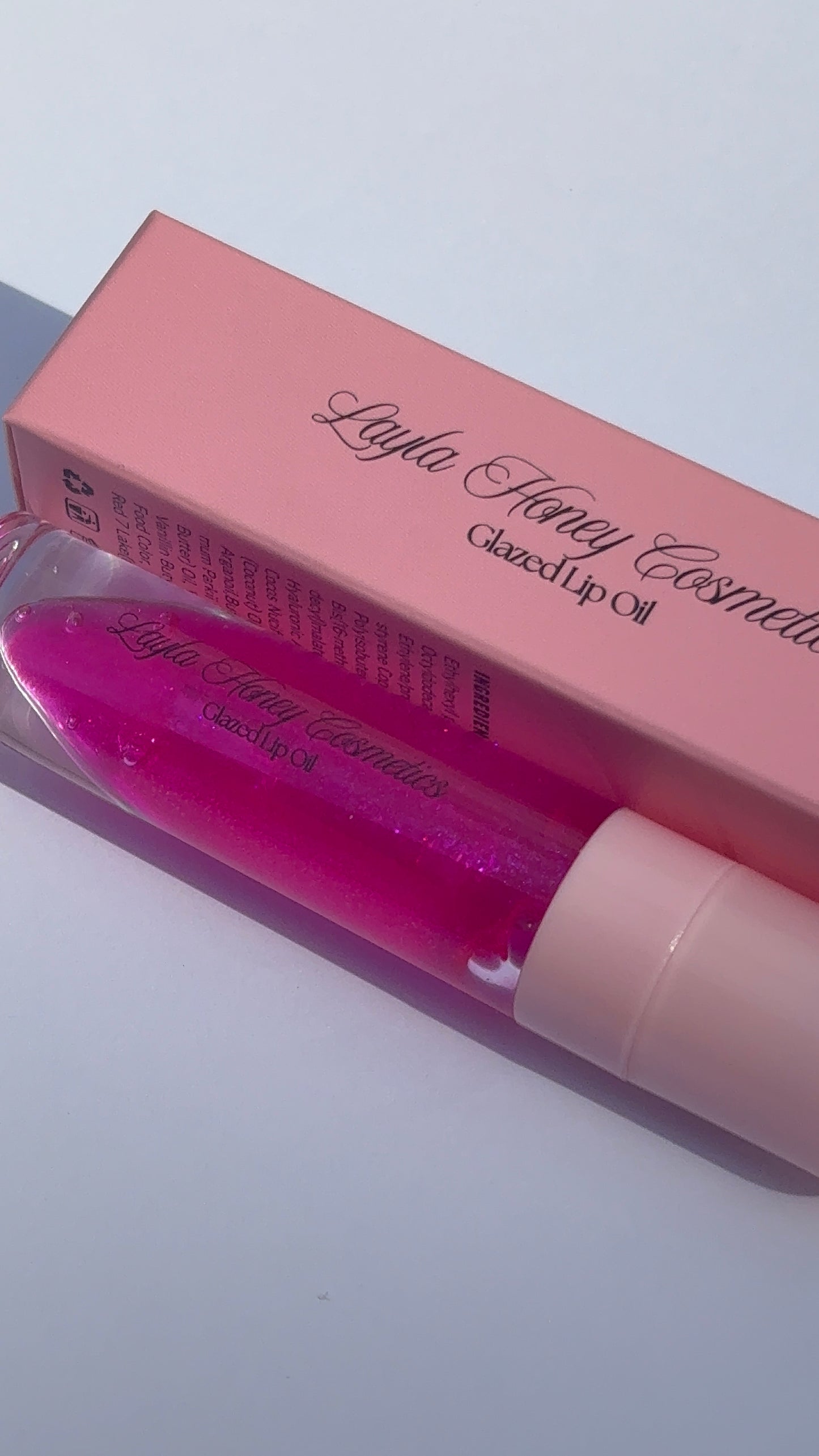 Diva Lip Oil (Glitter Pink Tint / Peach Scent)