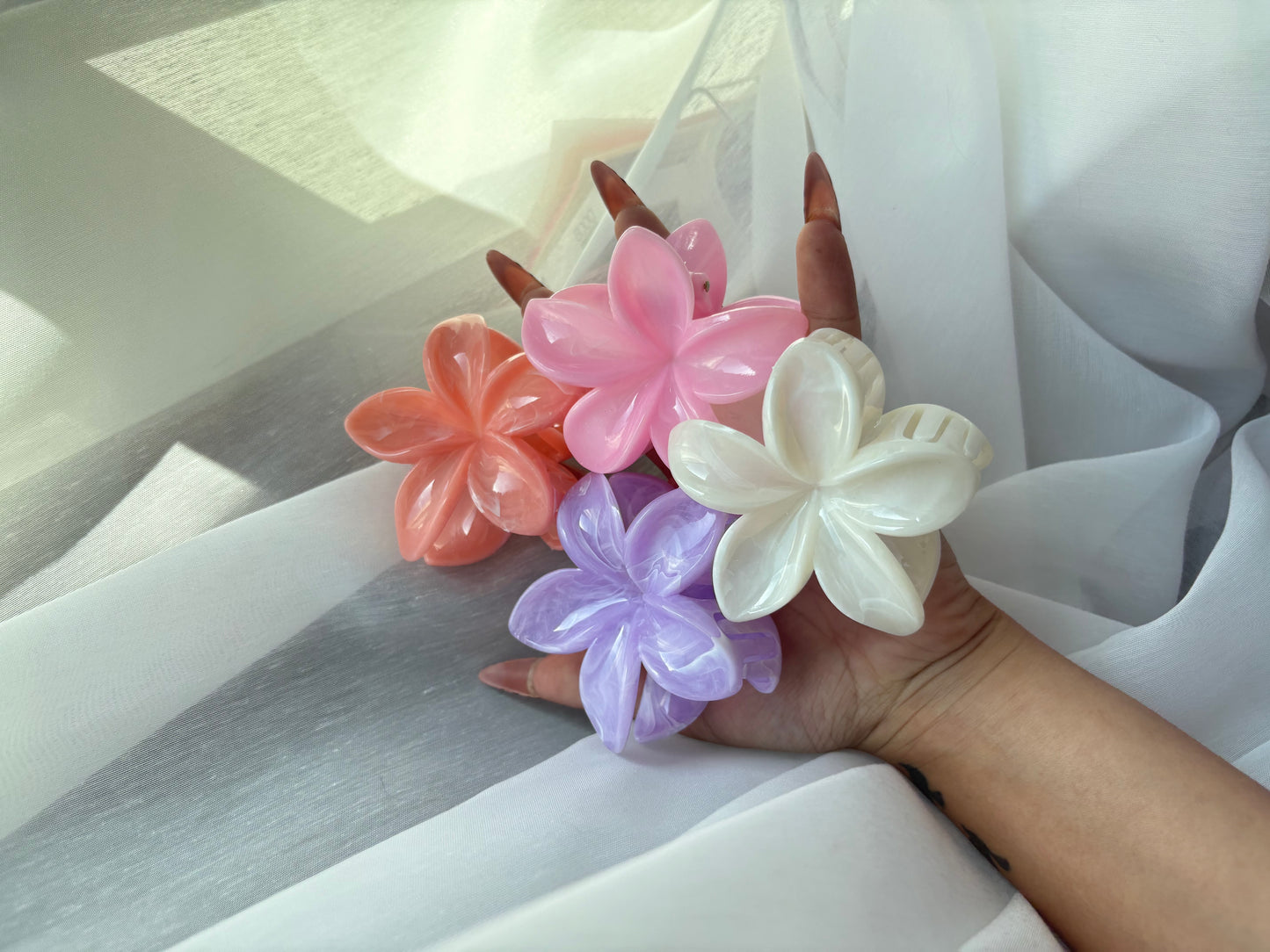 Hibiscus Flower Claw Clips