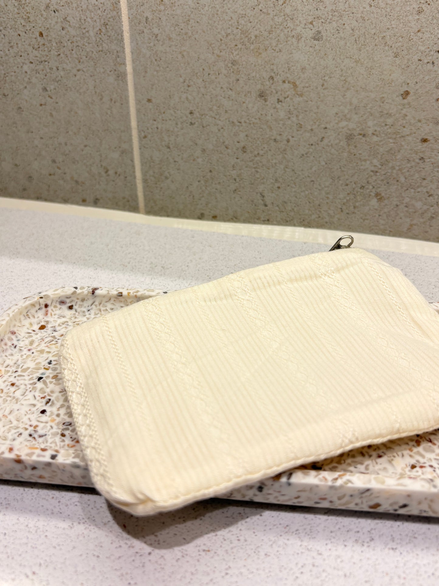 Lace Luxe Makeup Pouch Pastel Yellow