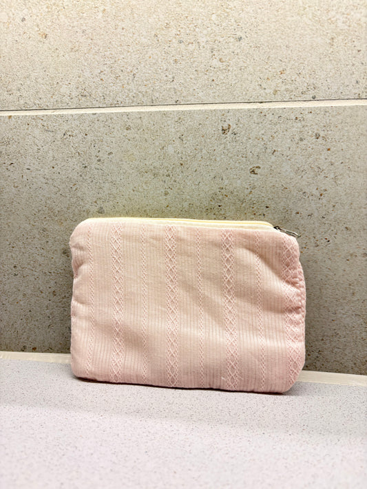 Lace Luxe Makeup Pouch Baby Pink