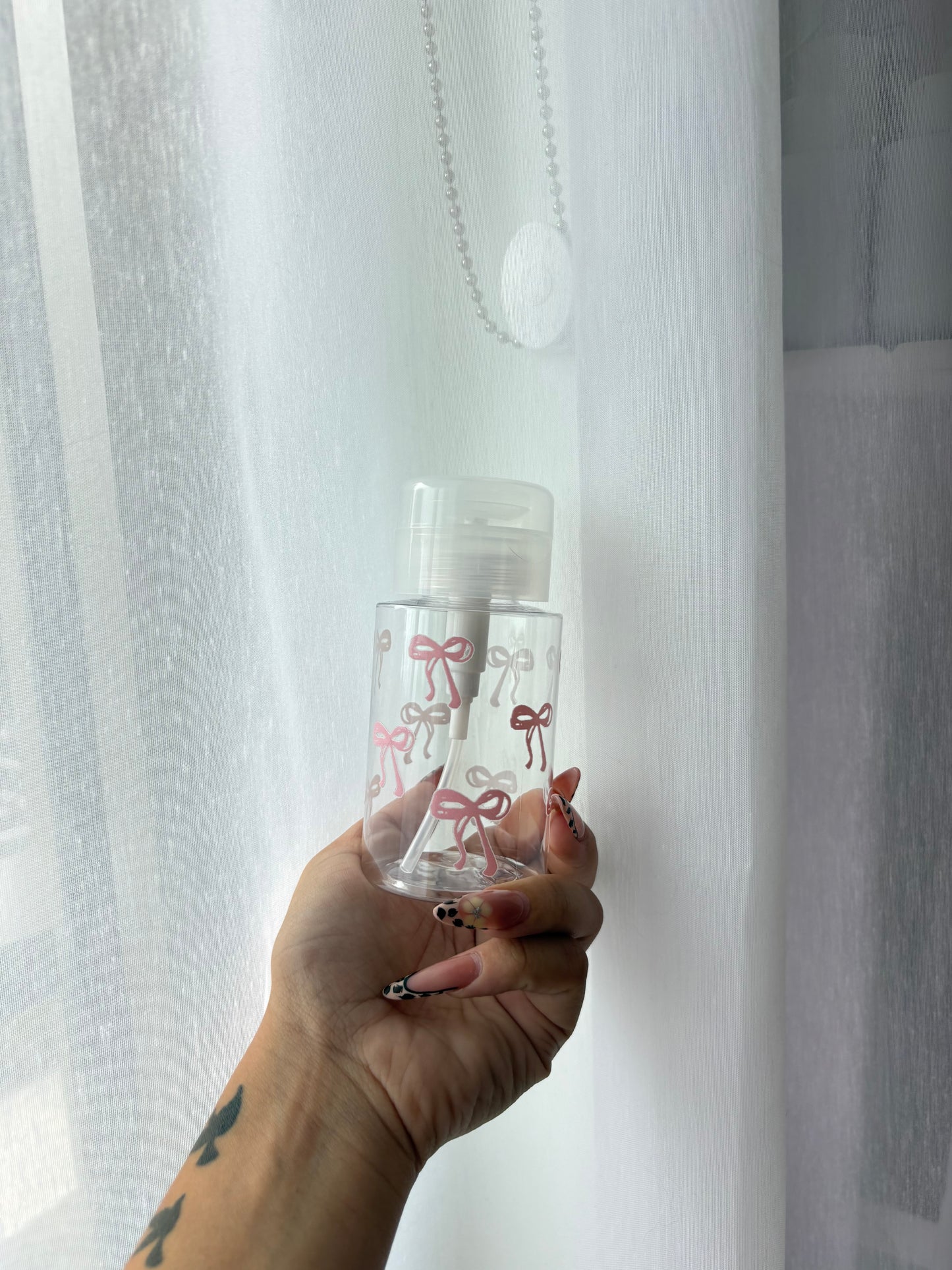 Cleansing Bottle Pump Pink Bow