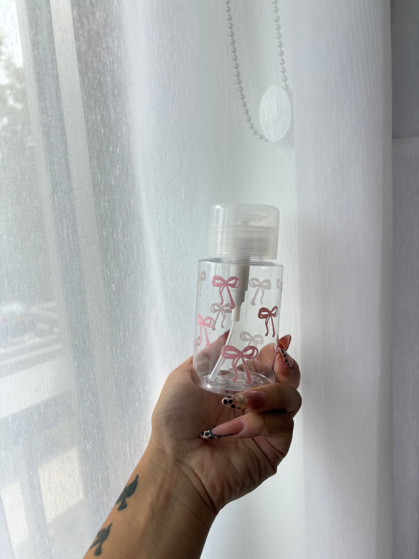 Cleansing Bottle Pump Pink Bow