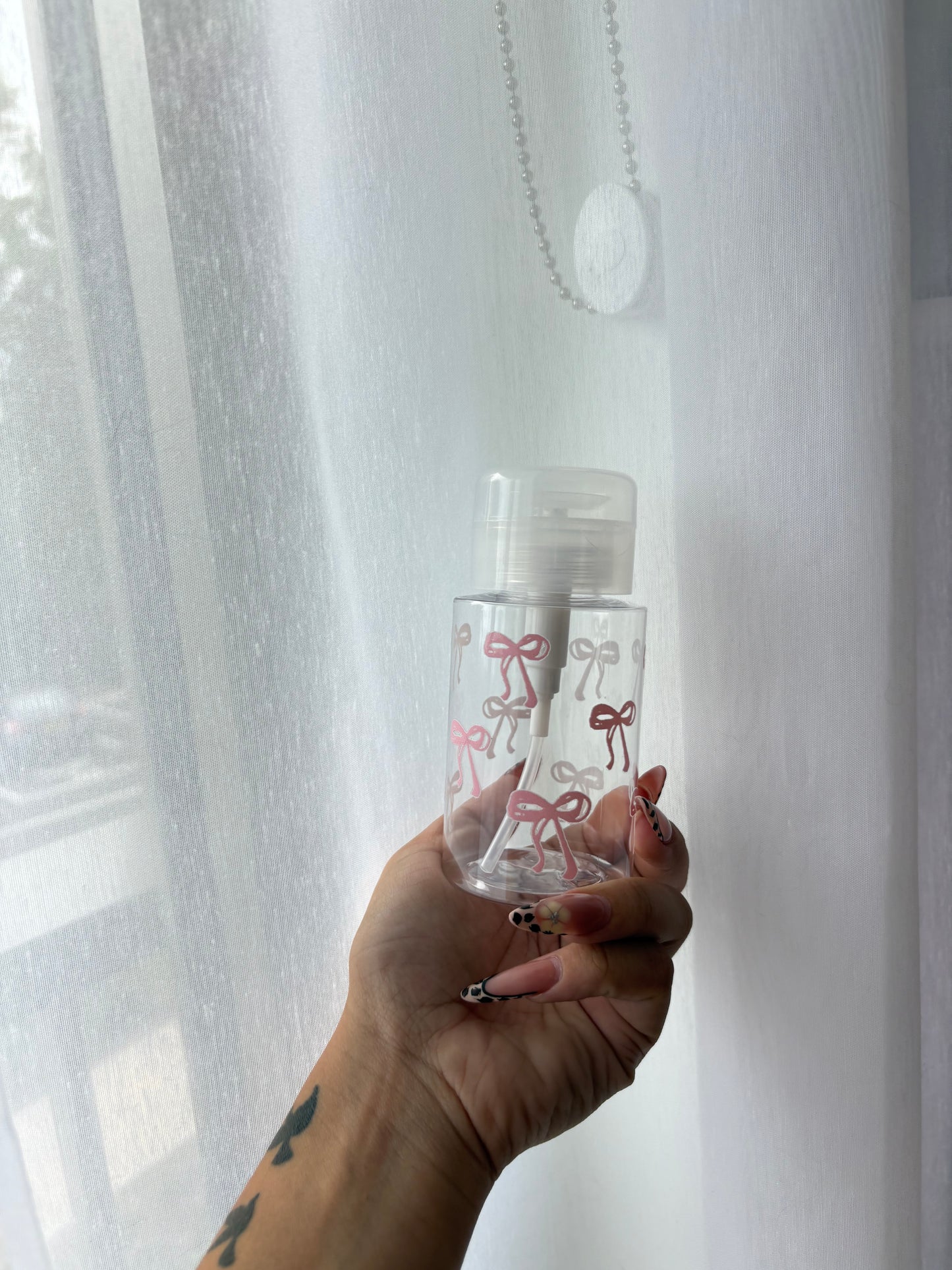 Cleansing Bottle Pump Pink Bow