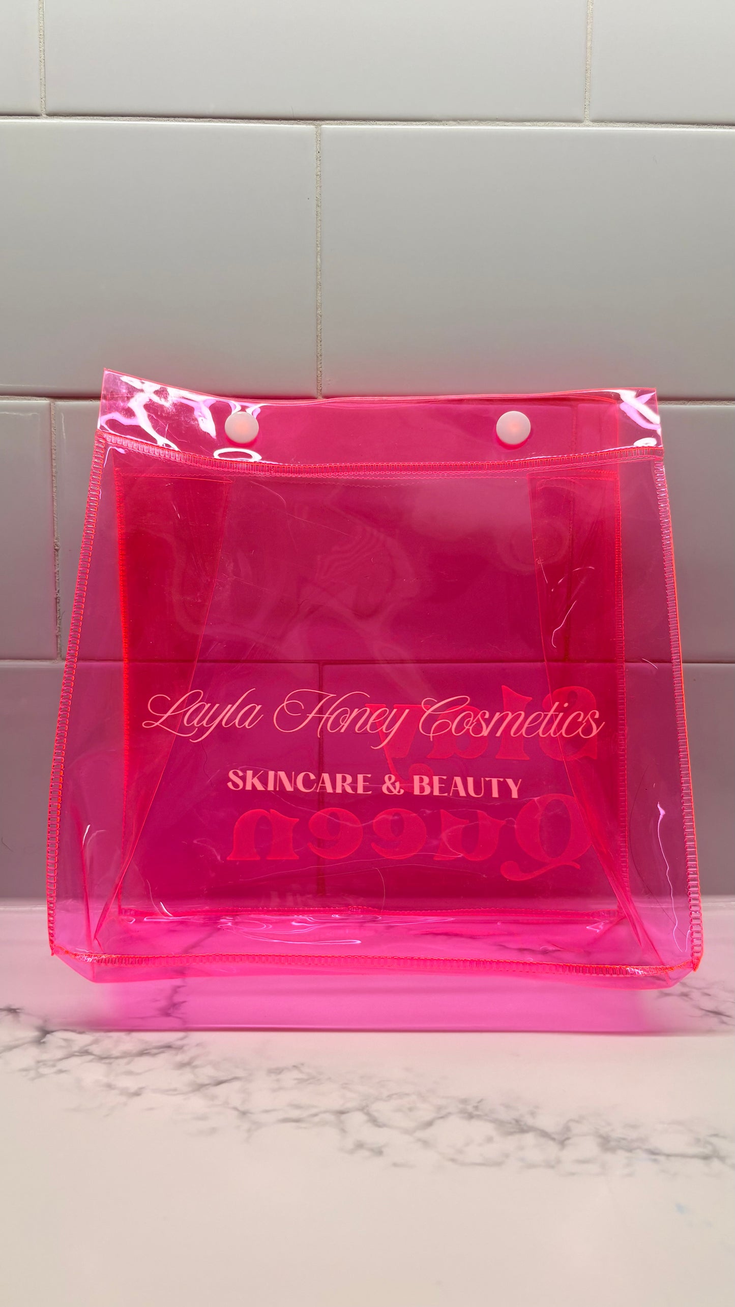 Large Neon Pink Makeup Bag