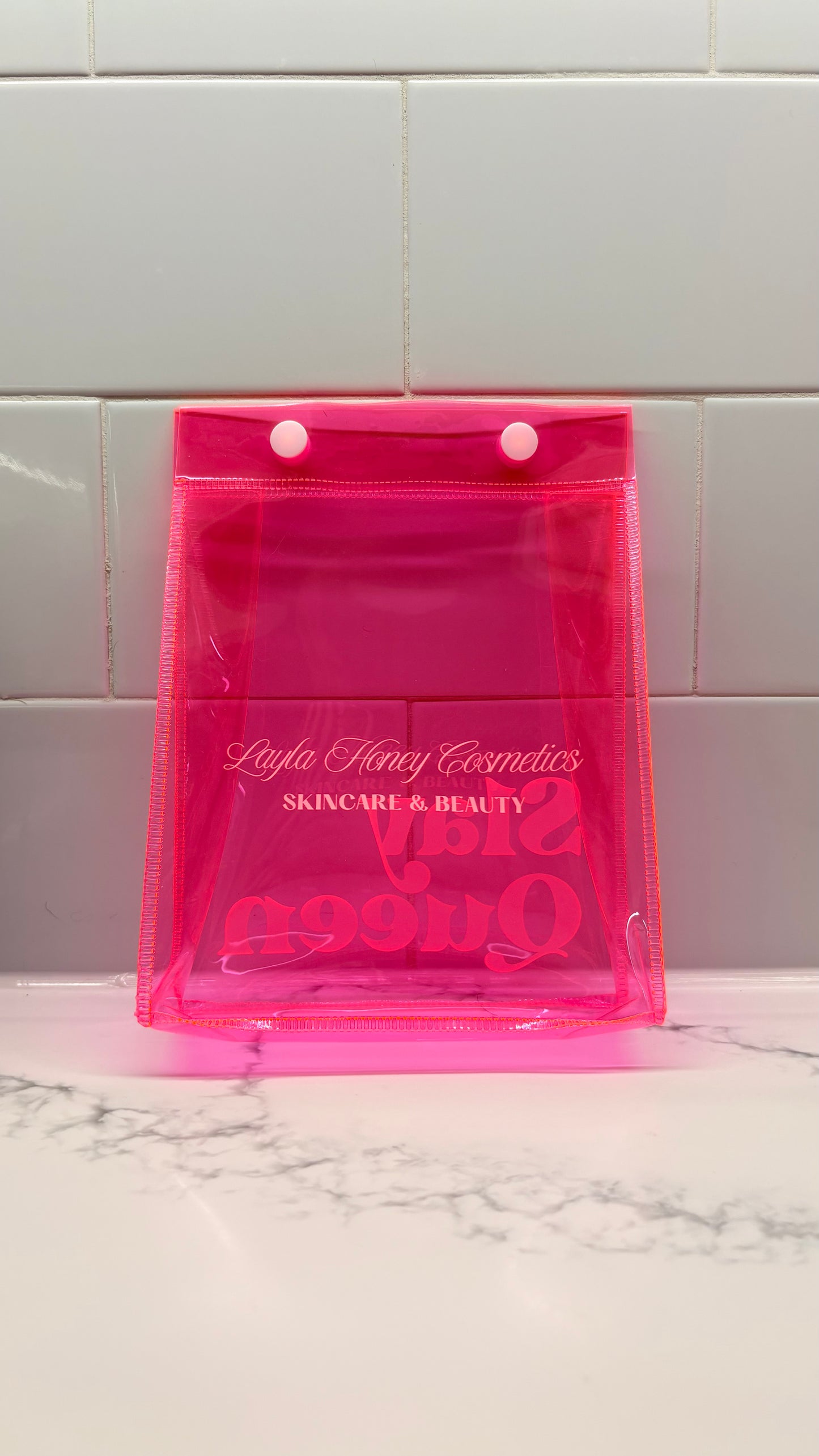 Small Neon Pink Makeup Bag