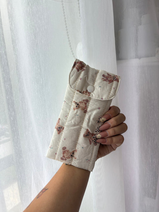 Teddy Bear Floral Lip Essential Pouch