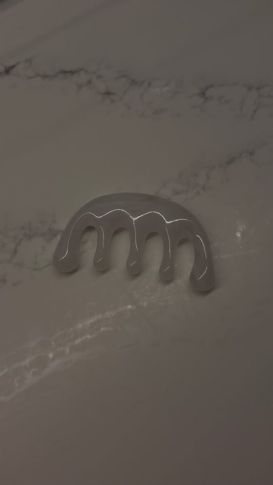 Ceramic White & Transparent Hair and Face Massager