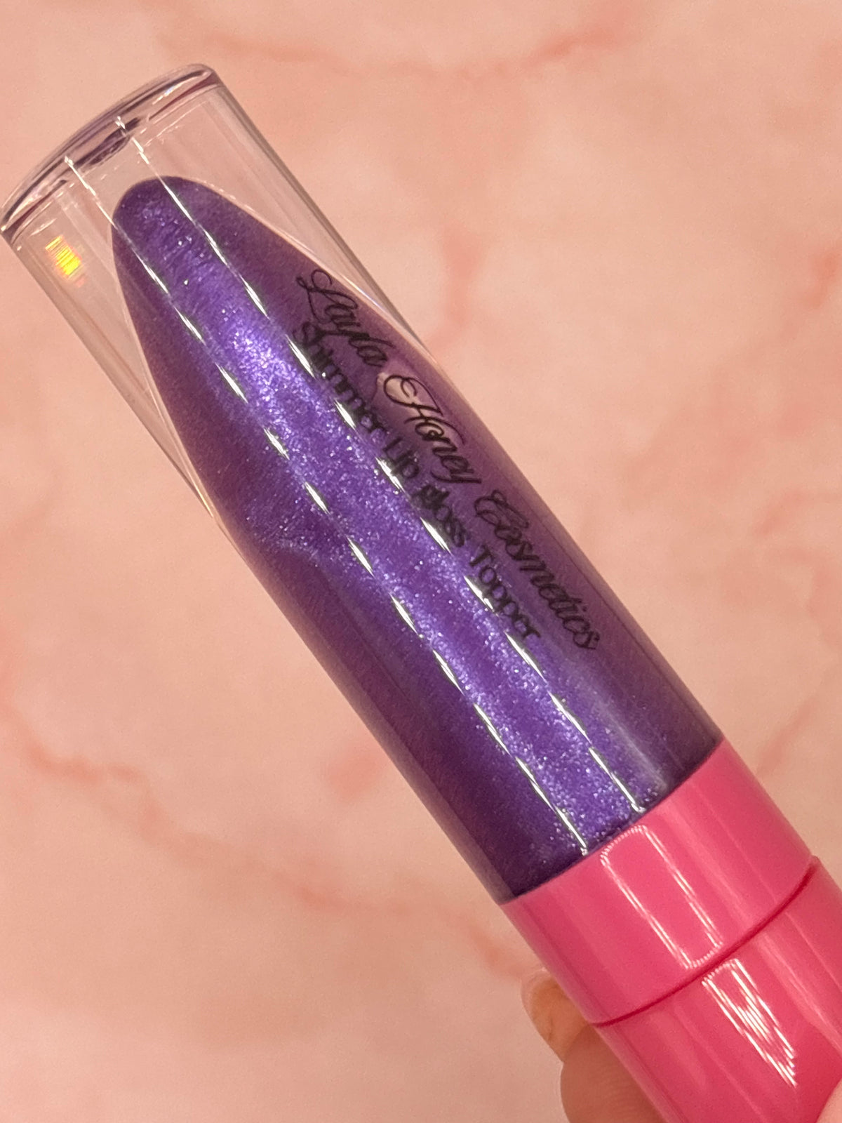 Violet Pop Shimmer Lip Gloss topper