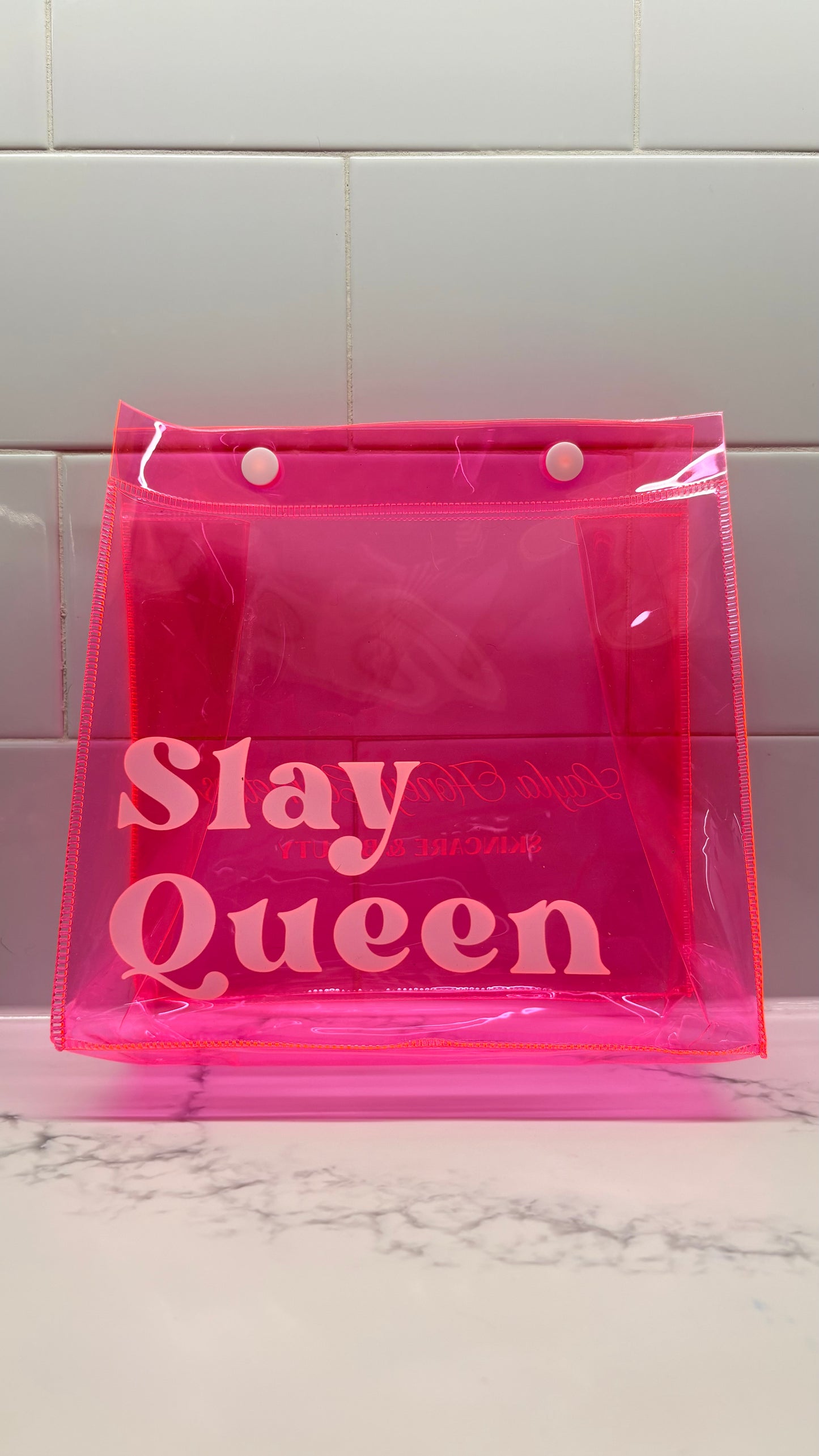 Large Neon Pink Makeup Bag