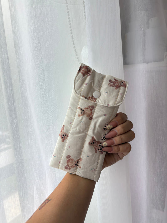 Teddy Bear Floral Lip Essential Pouch