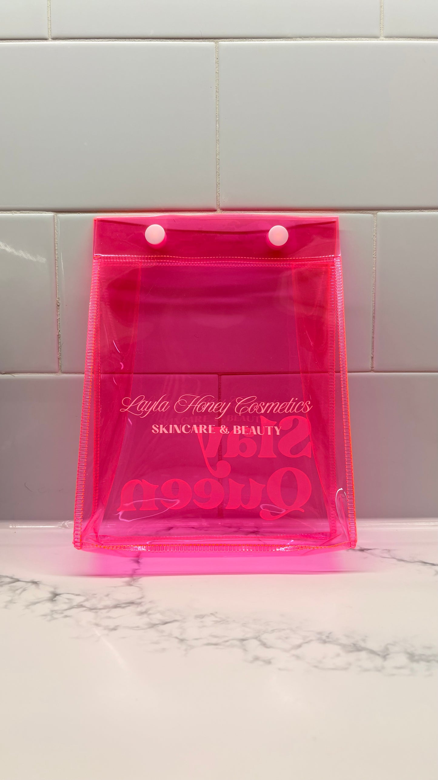 Small Neon Pink Makeup Bag