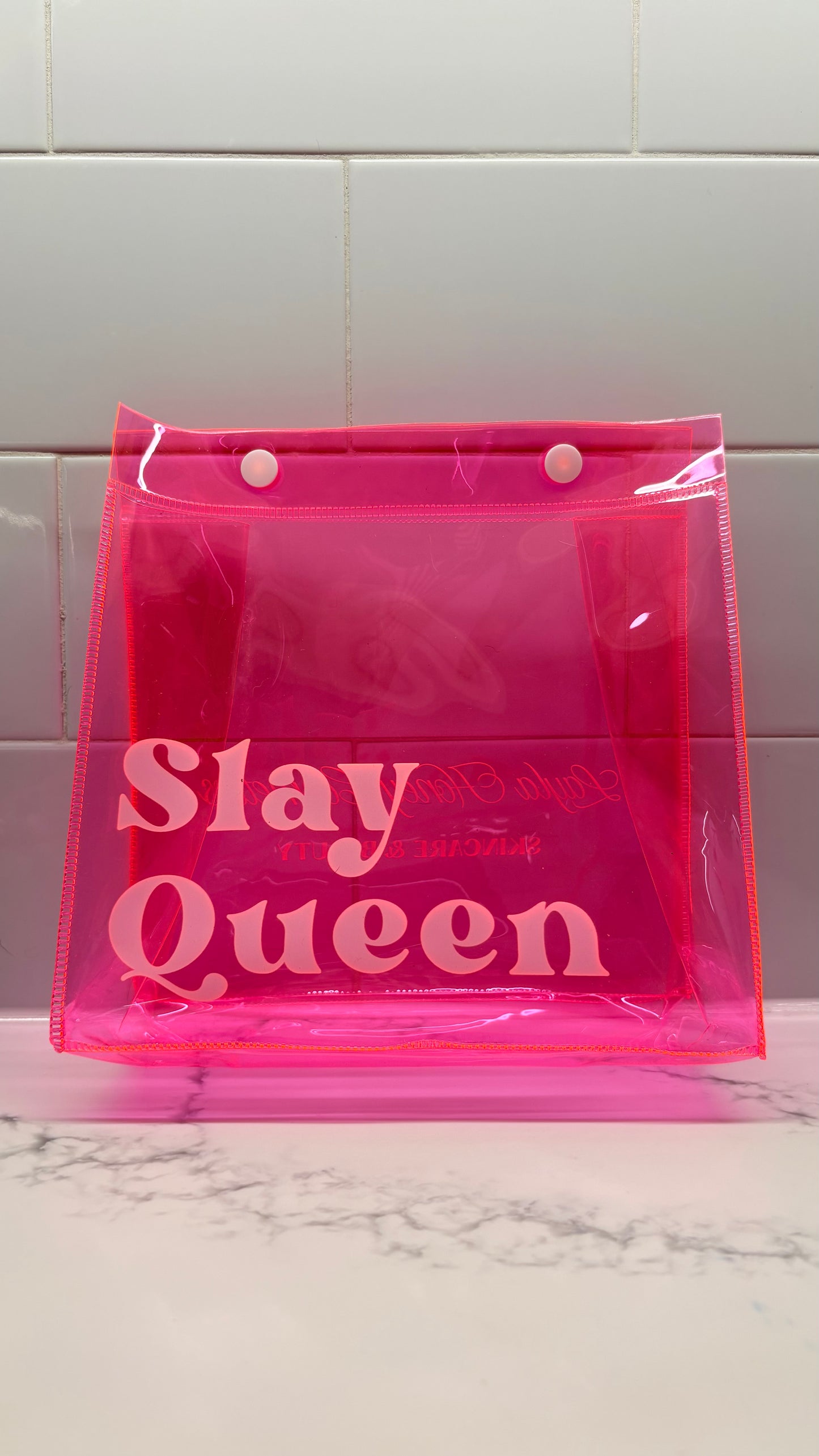 Large Neon Pink Makeup Bag