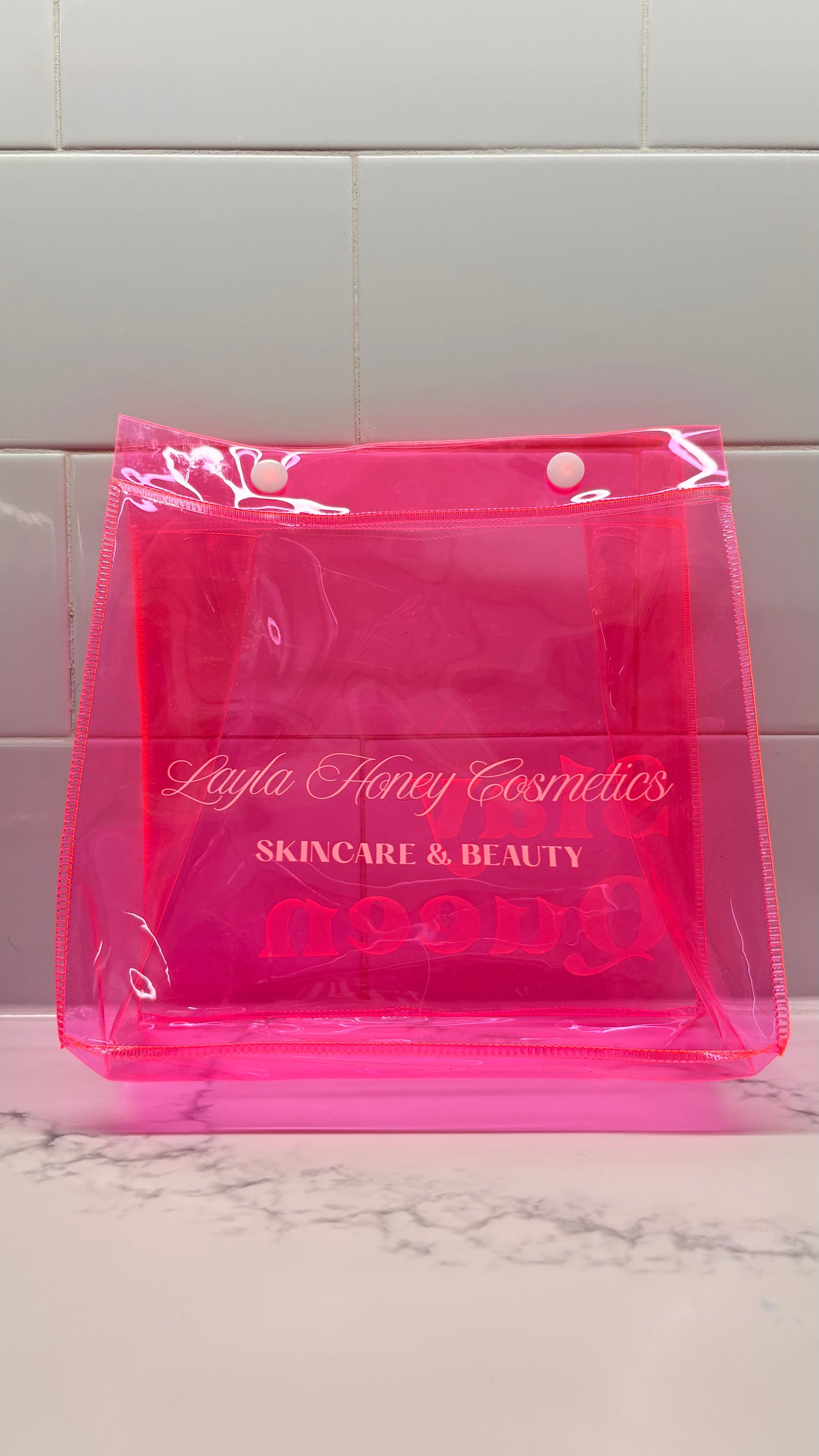 Large Neon Pink Makeup Bag