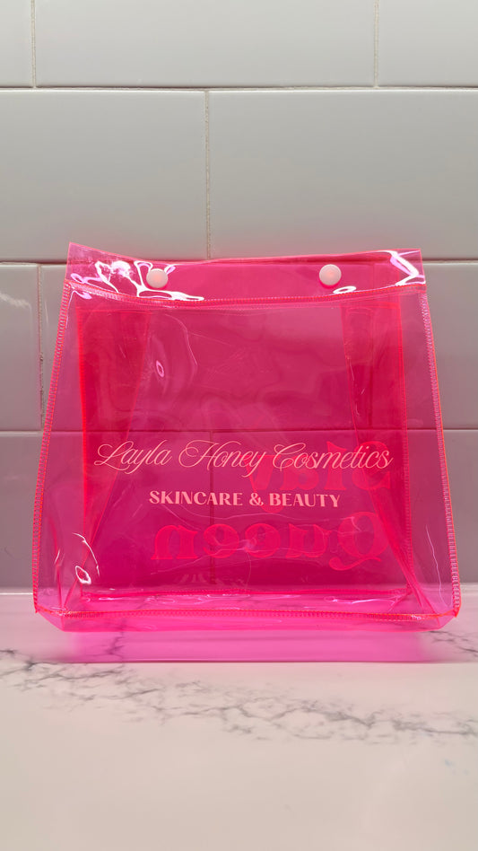 Large Neon Pink Makeup Bag