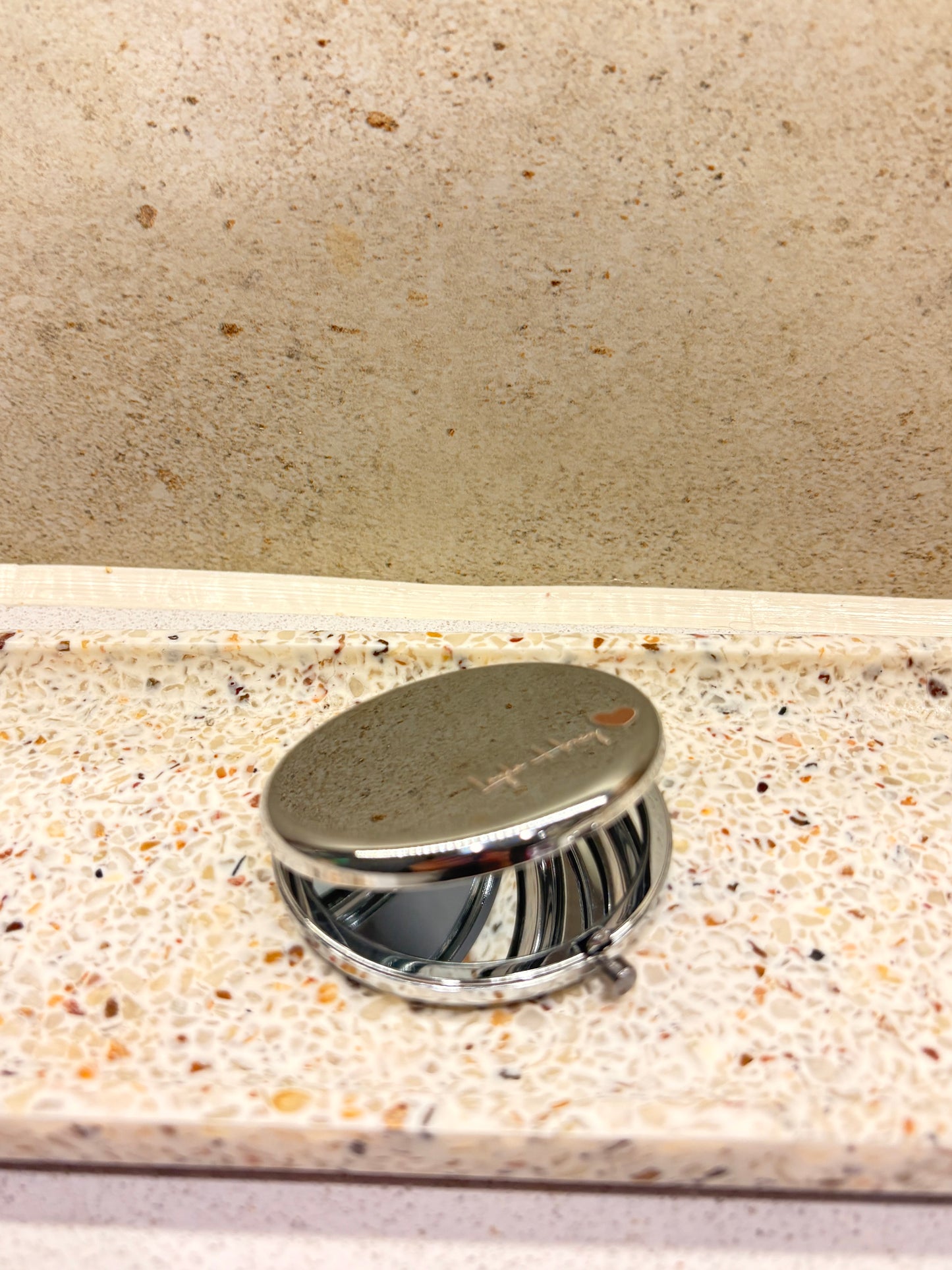 Layla Honey Silver Engraved Pocket Mirror