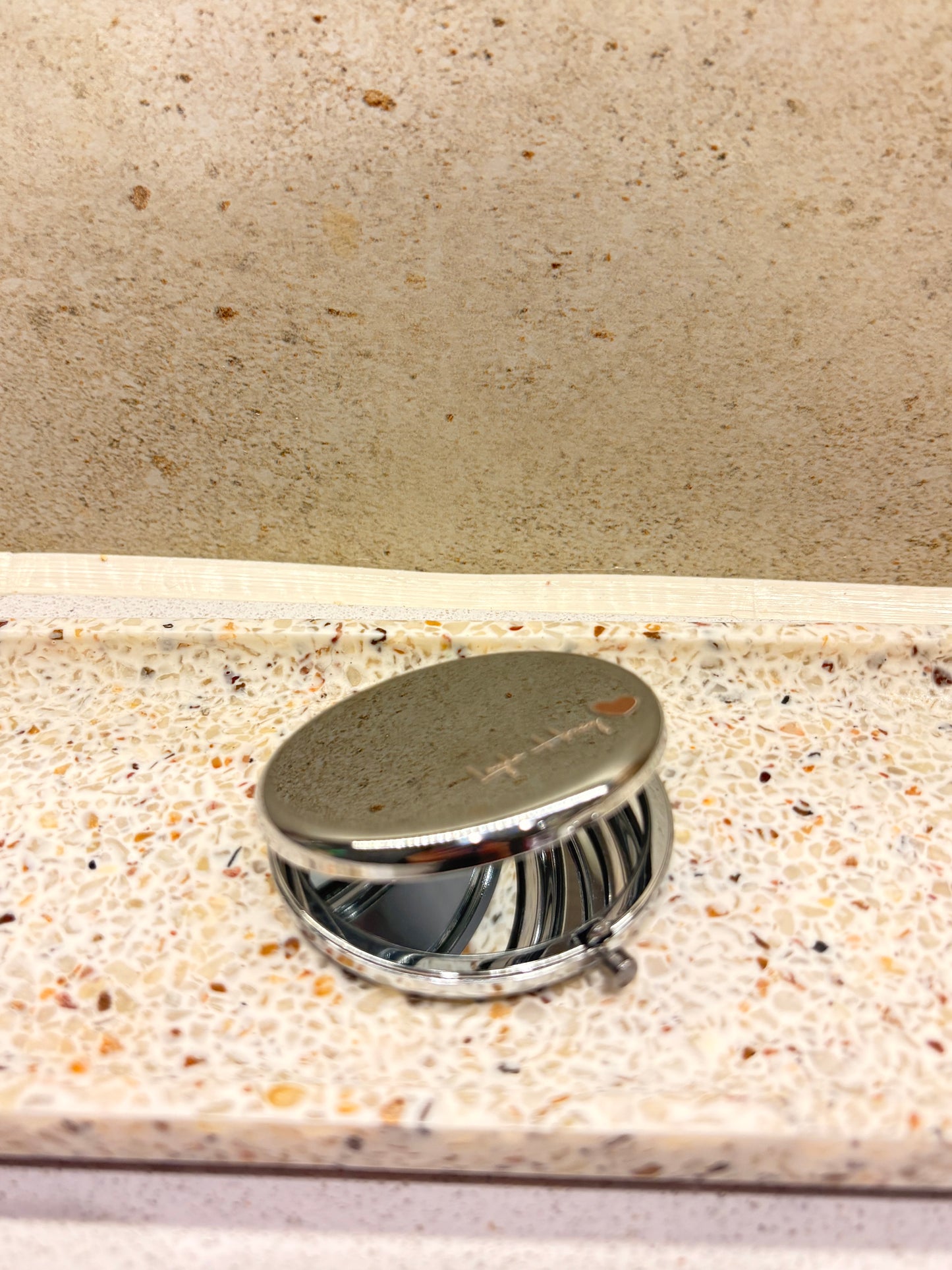 Layla Honey Silver Engraved Pocket Mirror