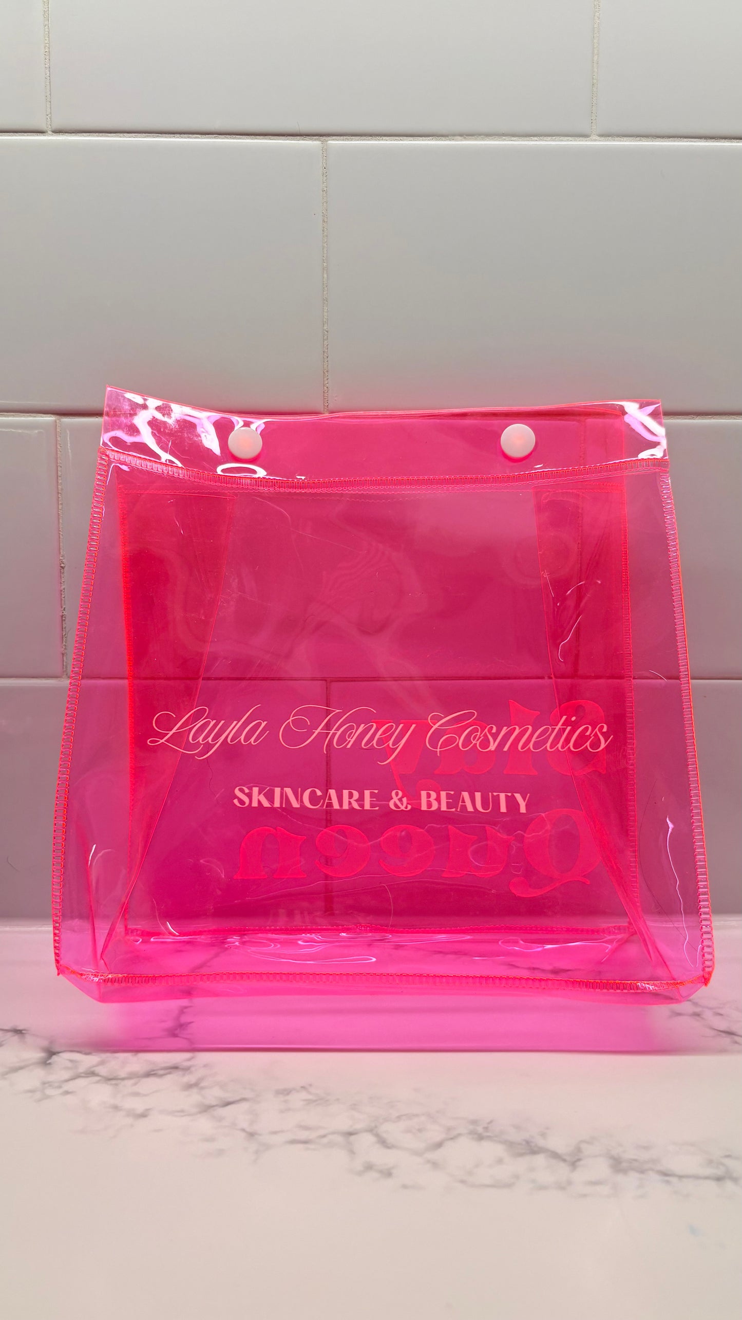 Large Neon Pink Makeup Bag