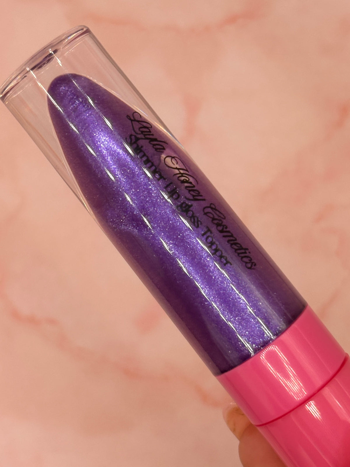 Violet Pop Shimmer Lip Gloss topper