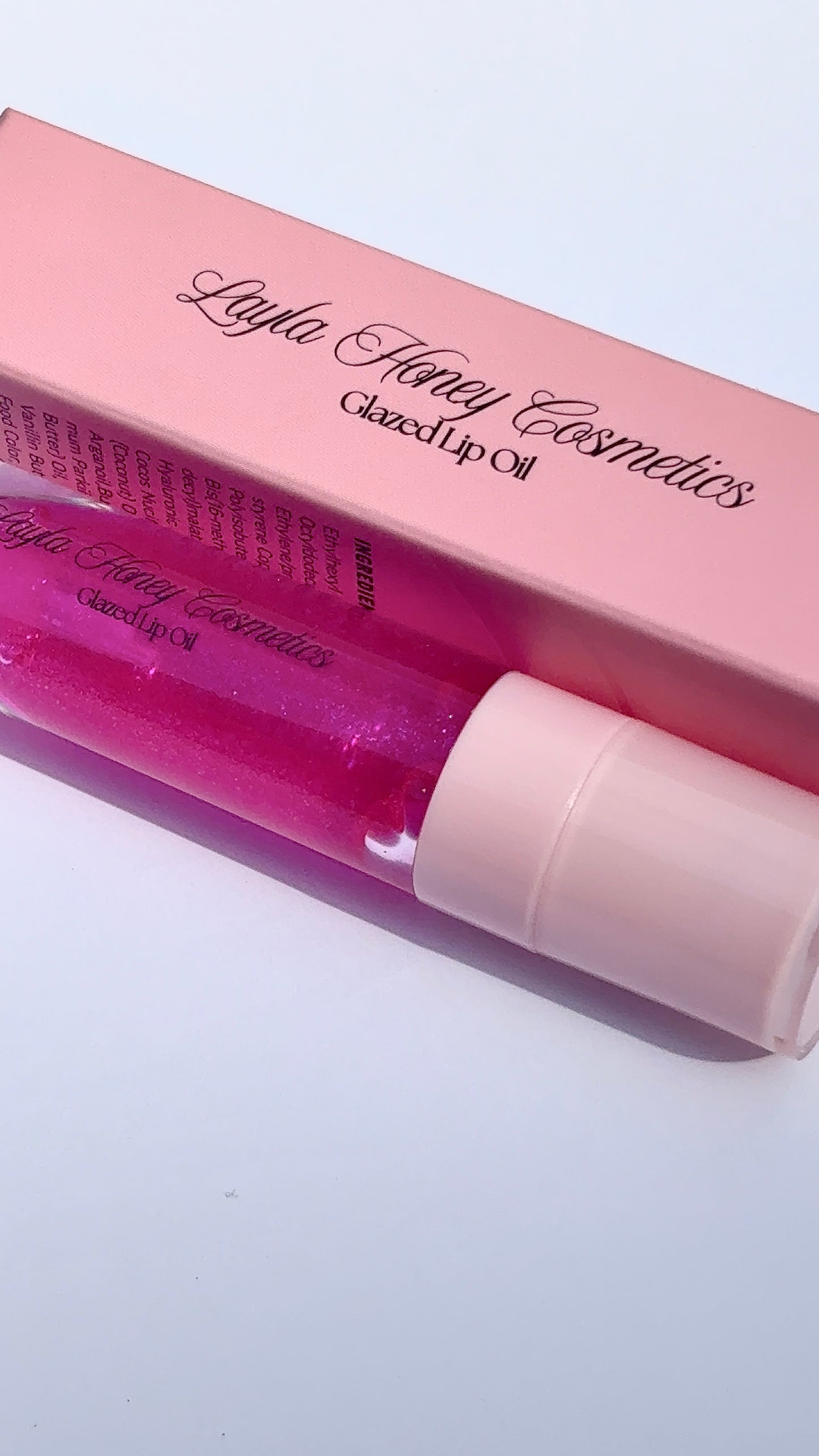 Diva Lip Oil (Glitter Pink Tint / Peach Scent)