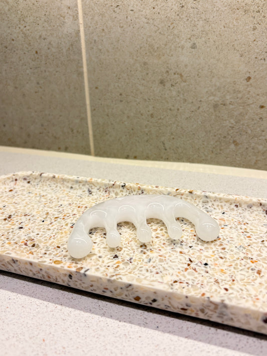 Ceramic White & Transparent Hair and Face Massager