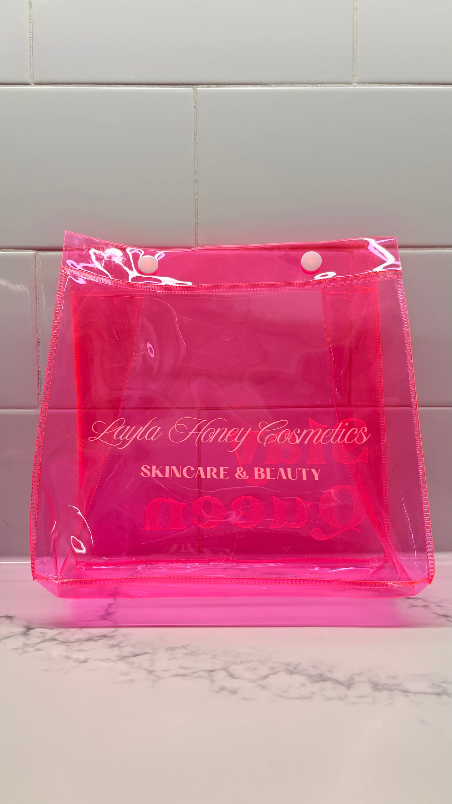 Large Neon Pink Makeup Bag