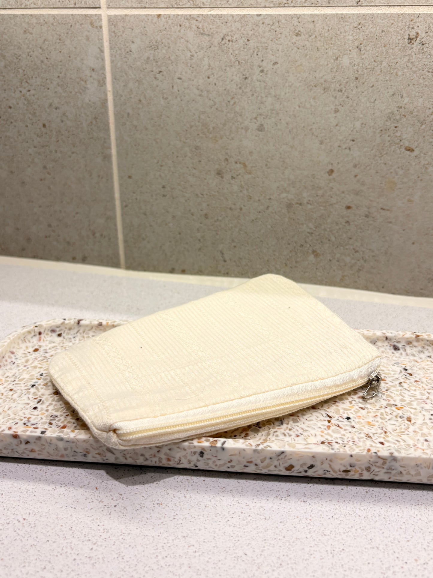 Lace Luxe Makeup Pouch Pastel Yellow