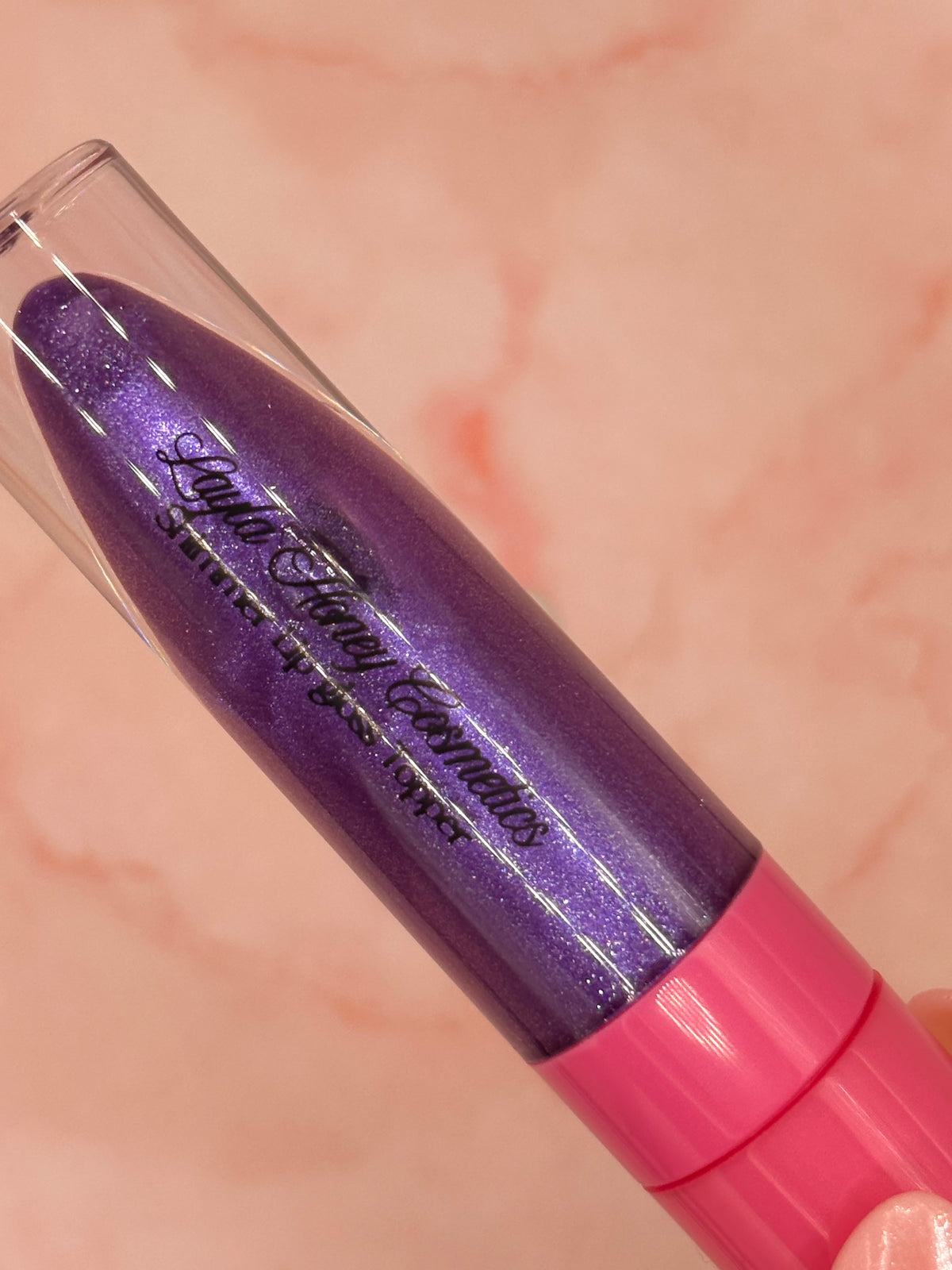 Violet Pop Shimmer Lip Gloss topper
