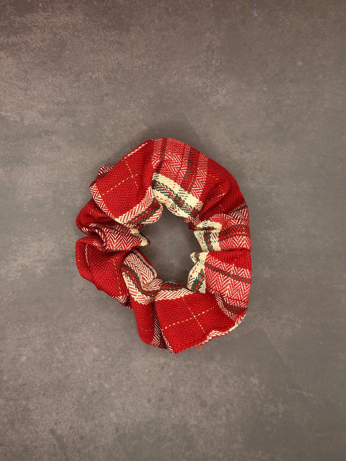 Red Chequered Scrunchie