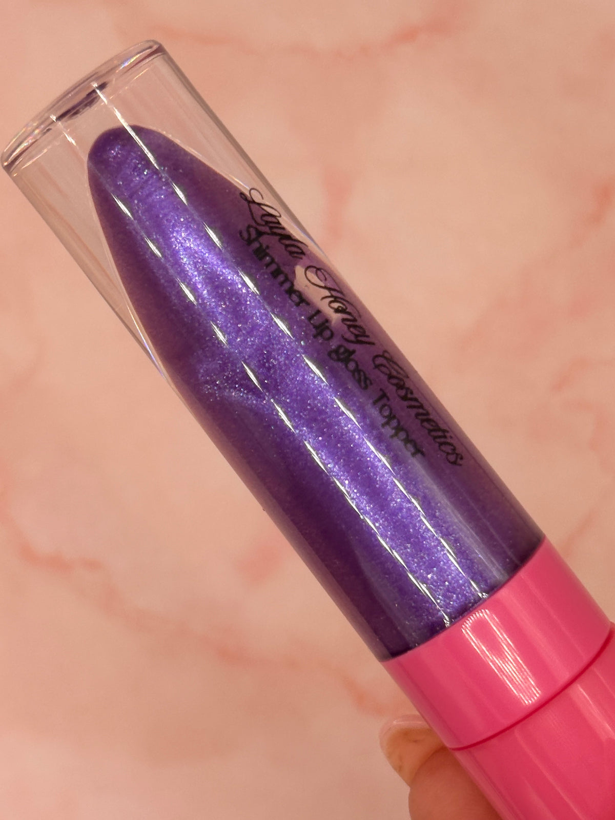 Violet Pop Shimmer Lip Gloss topper