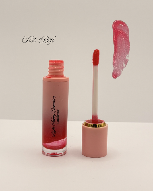 Hot Red Glitter Liquid Lipstick